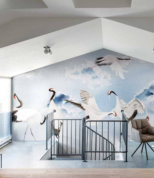 wallpaper - Dancing cranes