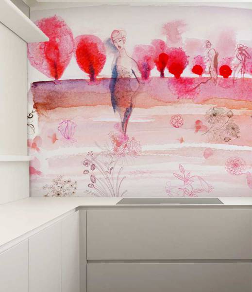 Watercolor and cherry blossom - wallpaper